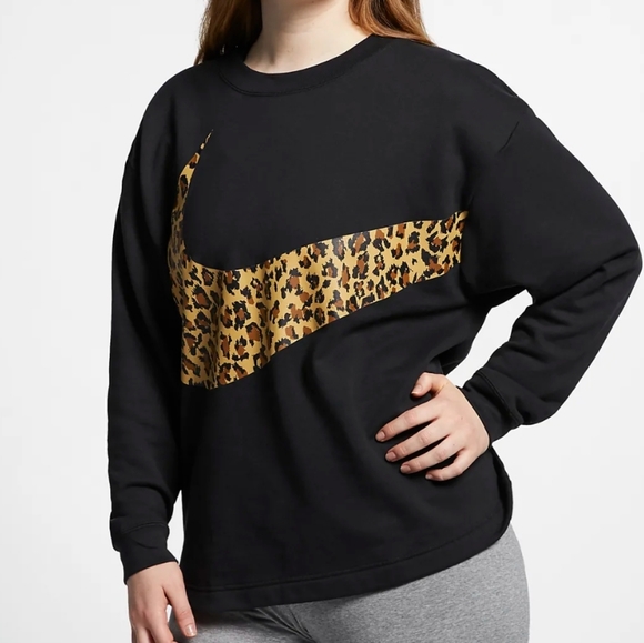 nike nsw animal print logo sweatshirt